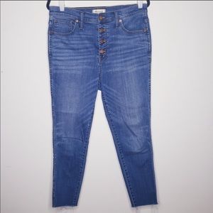 Madewell 10" Skinny Crop Button Front Edition Sz31